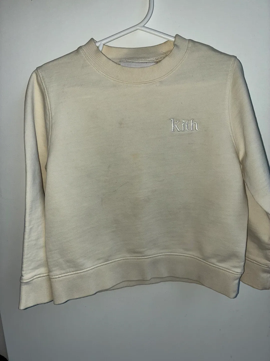 Kith Kids Cream Beige Sweatshirt Size 3 White logo image indicator(2)