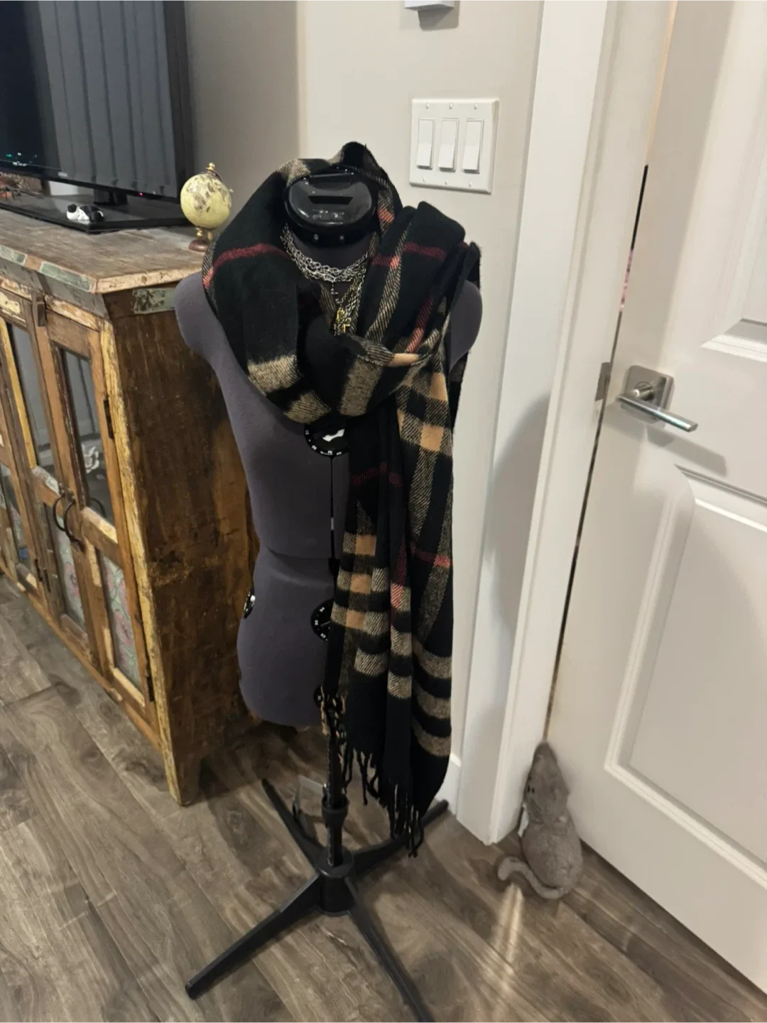 xL plaid cashmere scarf
