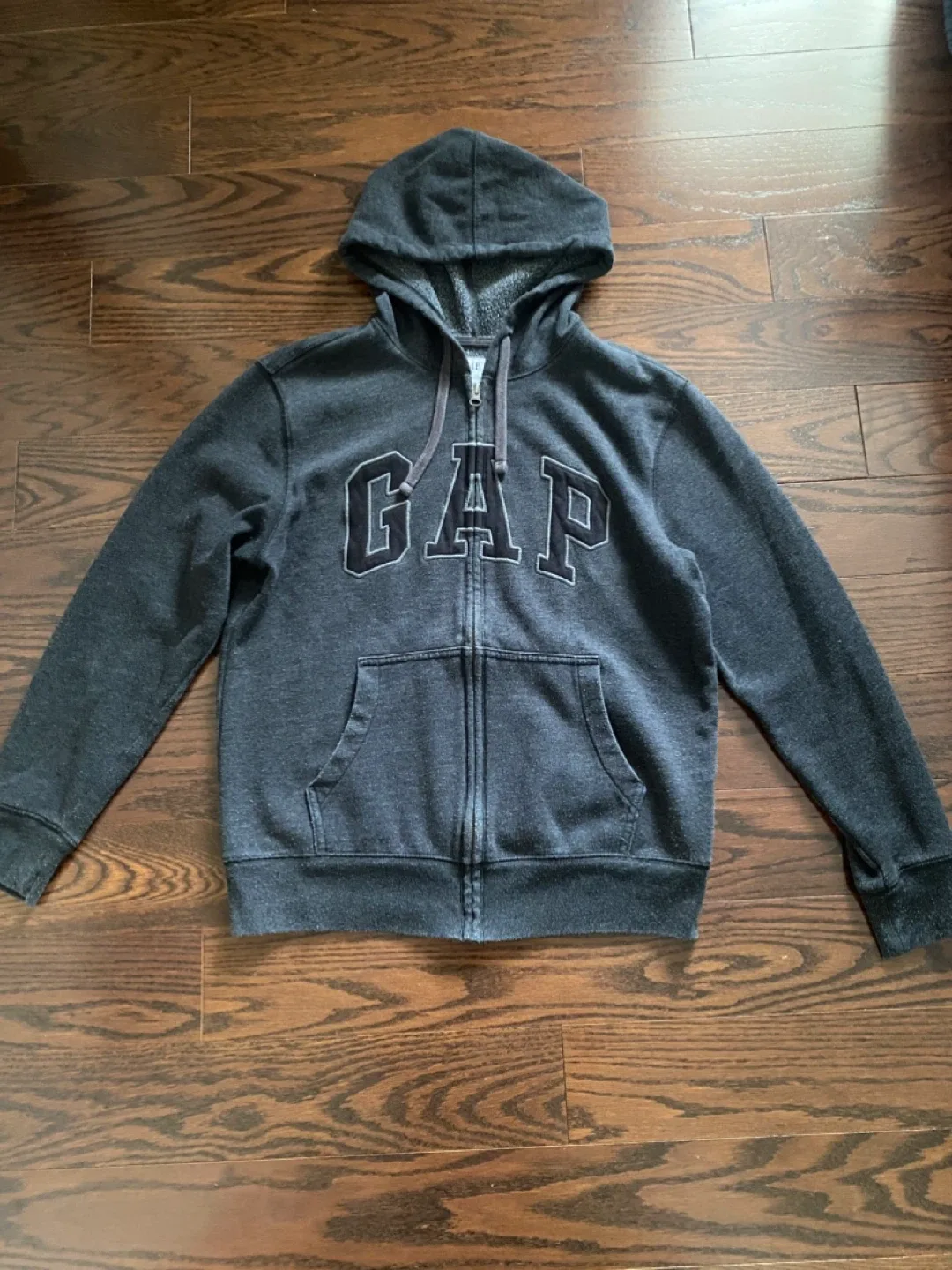 GAP Grey Zip-Up Hoodie - Size Small