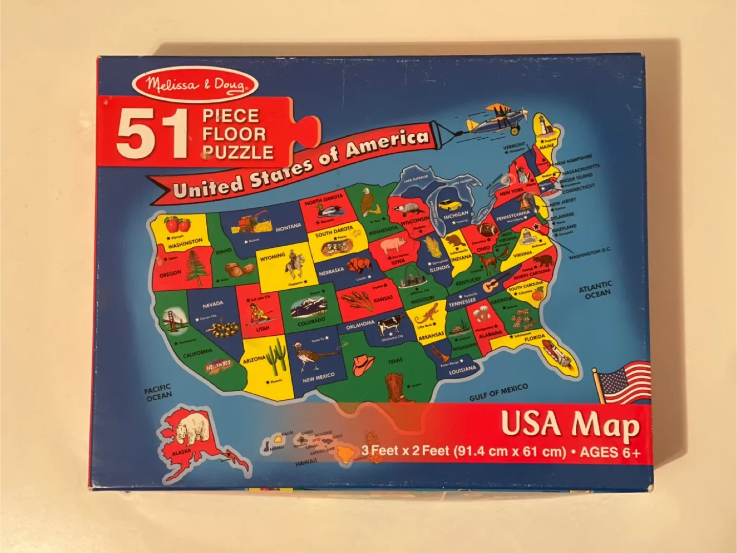 Melissa & Doug 51 Piece USA Map Floor Puzzle