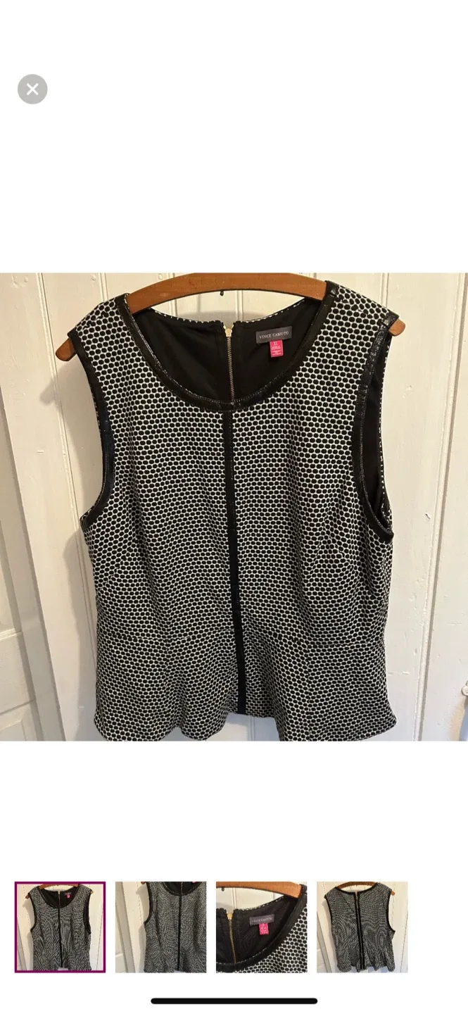 Vince Camuto Black & White Sleeveless Top - XL
