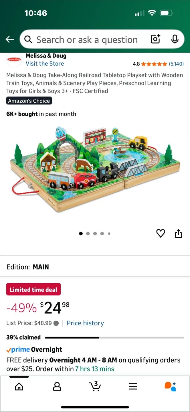 Melissa & Doug Take-Along Railroad Tabletop Playset