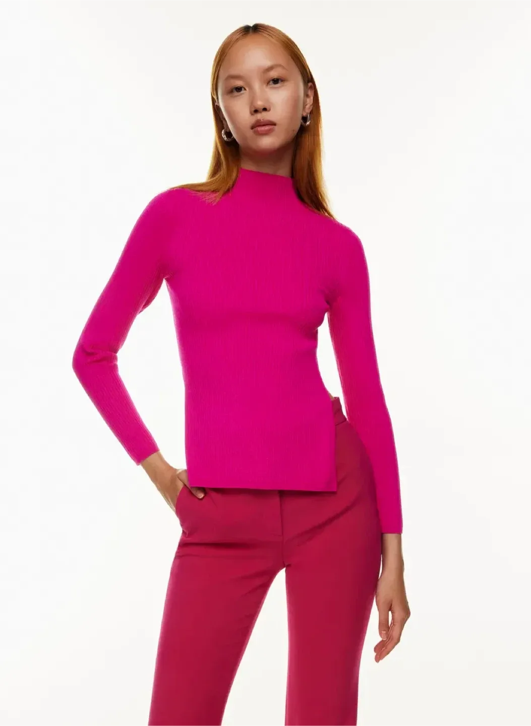 Babaton Sculpt Knit Tie-Back Longsleeve - Hot Pink image indicator(5)