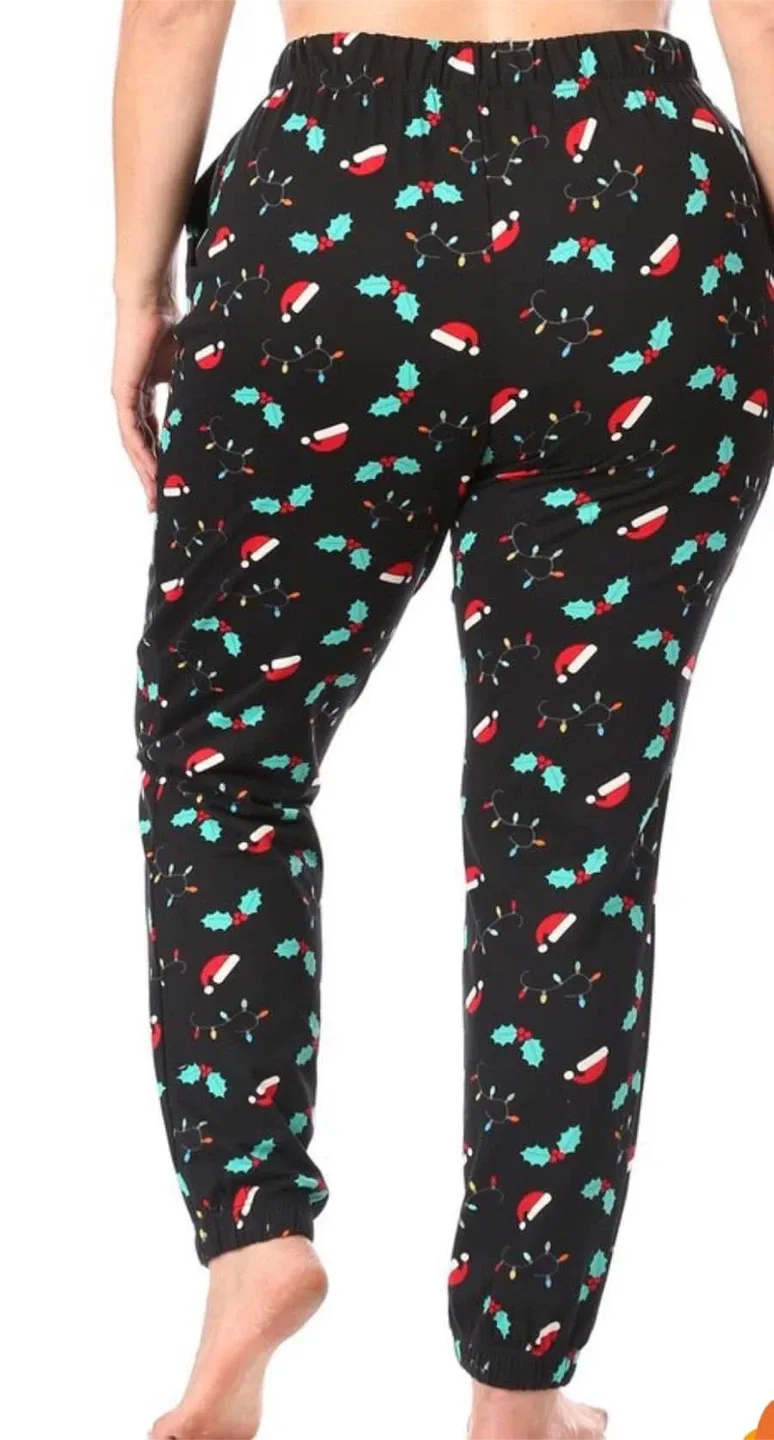 Christmas Holiday Fleece lined Jogger Style Pants image indicator(3)