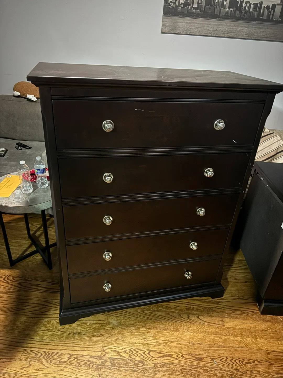 Dark Brown Dresser and Nightstand Set