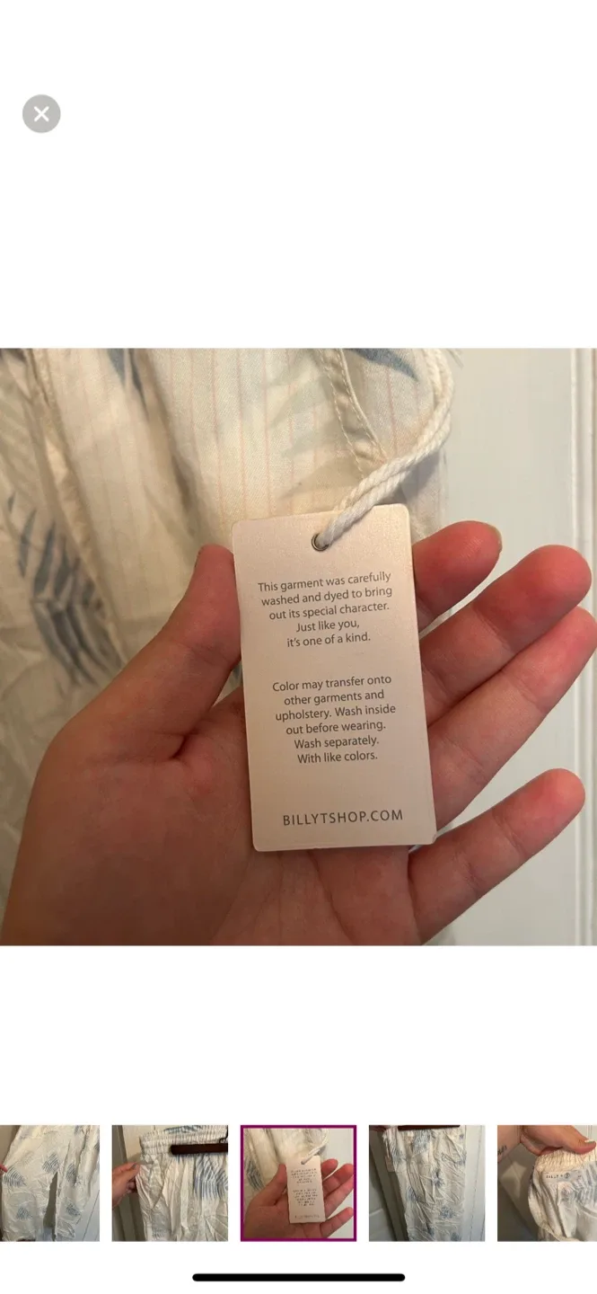 Billy T Shop Palm Print Pants - New with Tags image indicator(4)