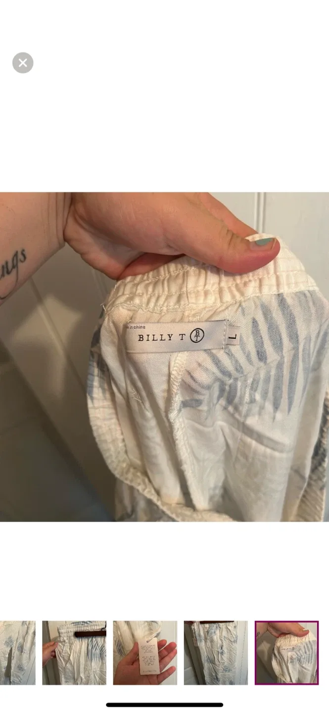 Billy T Shop Palm Print Pants - New with Tags image indicator(6)