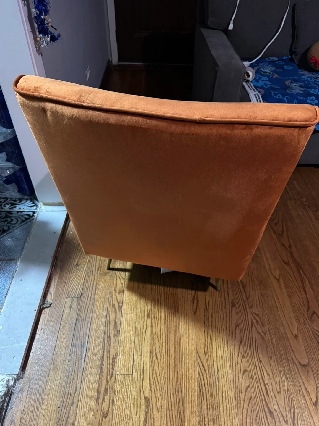 Orange Velvet Armchair - photo 3