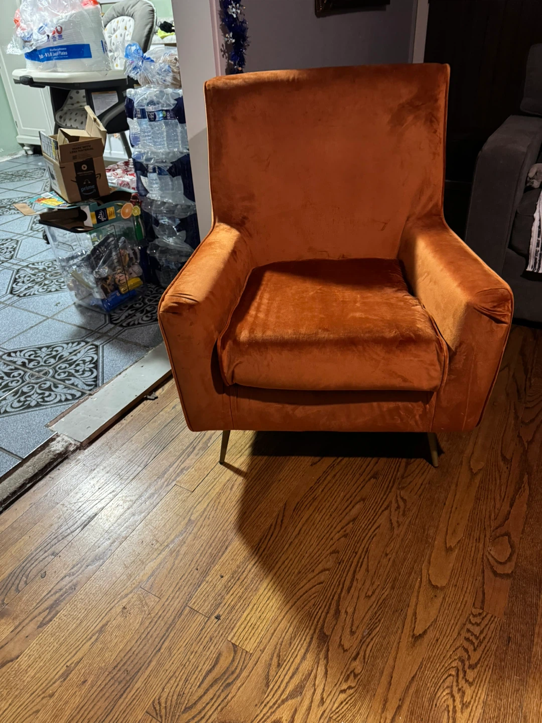 Orange Velvet Armchair - photo 2