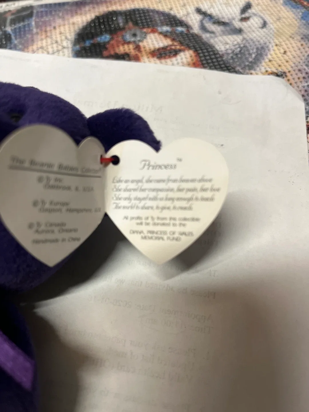 Ty Beanie Baby Princess Bear - Purple image indicator(2)