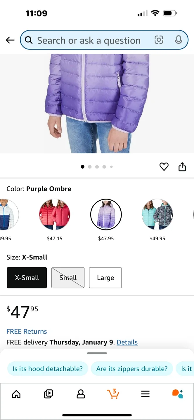 Eddie Bauer Kids Reversible Down Jacket - Size M (10/12) image indicator(3)