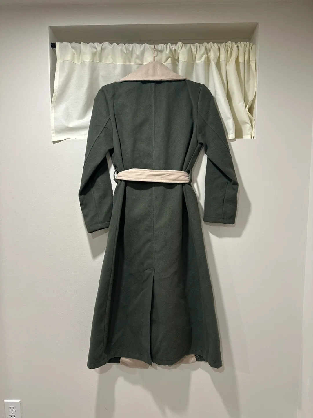 Olive Green Trench Coat with Belt image indicator(2)