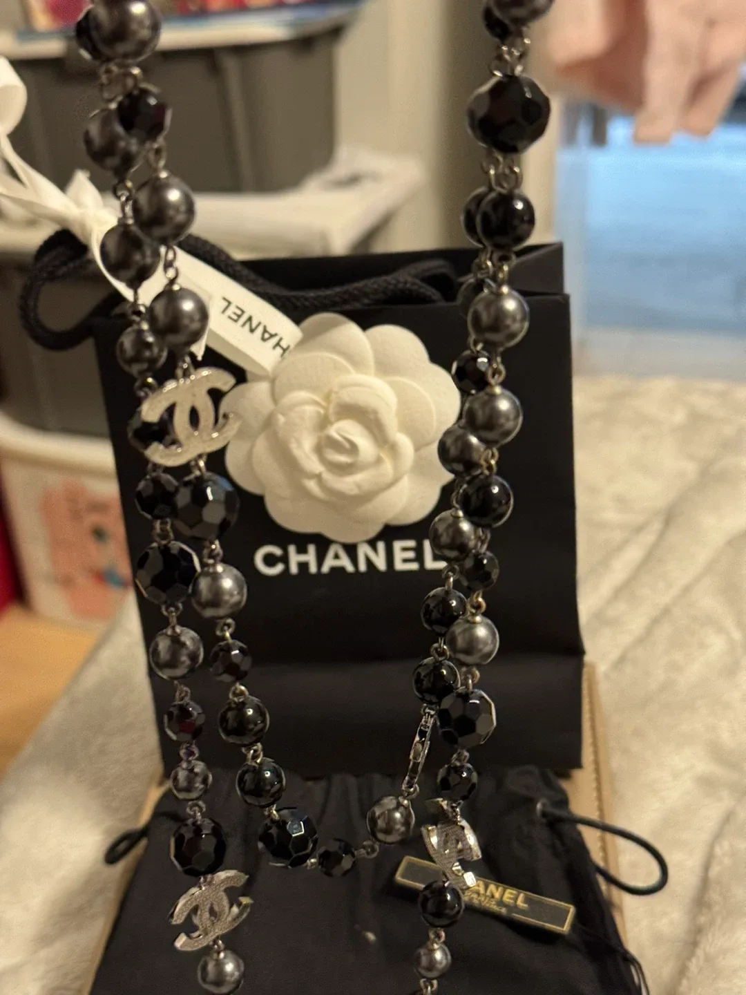 Authentic Chanel Long Pearl Necklace