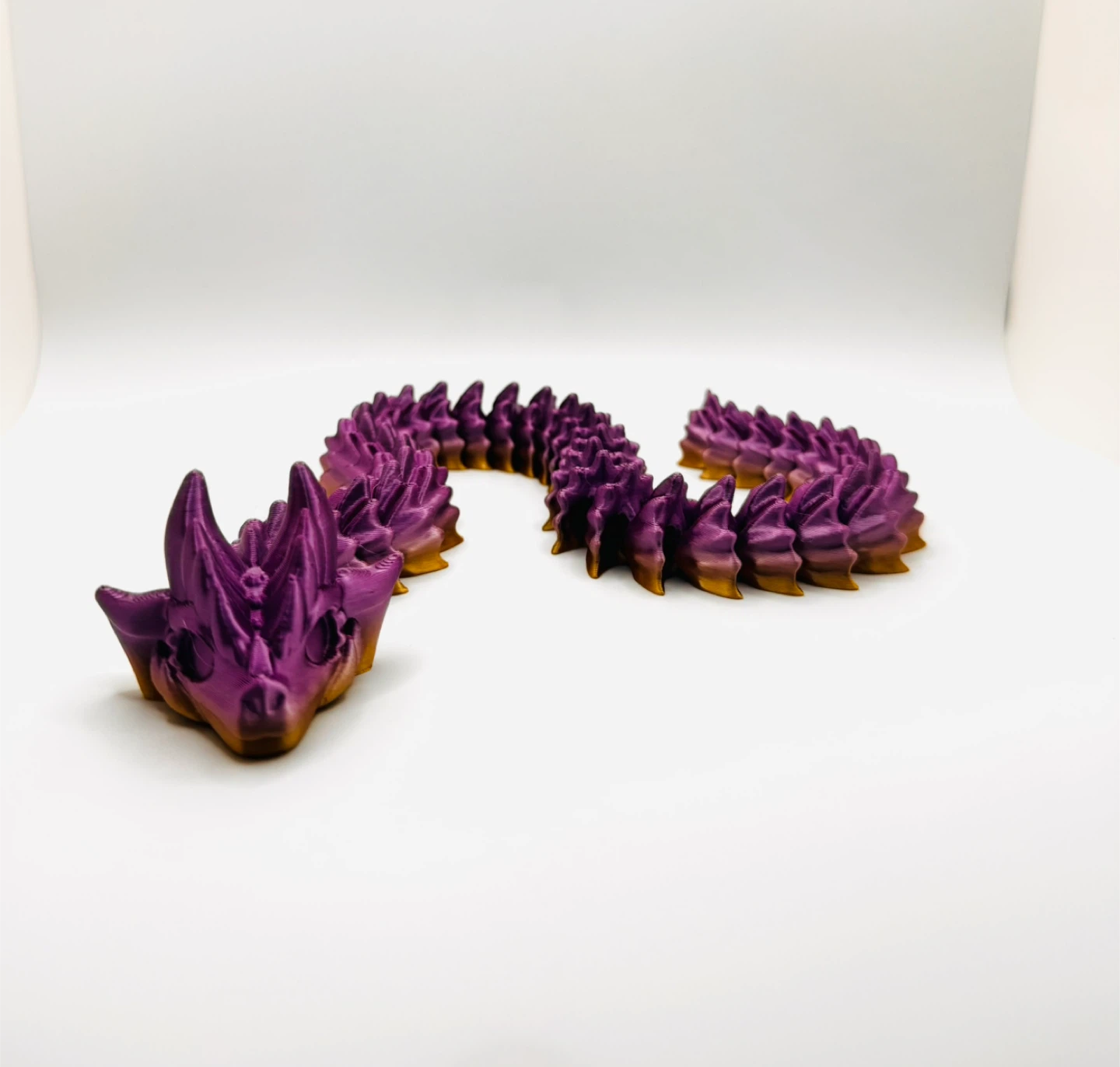 3D printed Rainbow Dragon Egg with Articulated Dragon