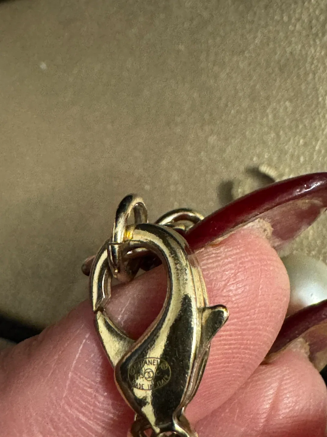 Authentic Chanel Pearl Necklace with Black and White Pearls image indicator(4)