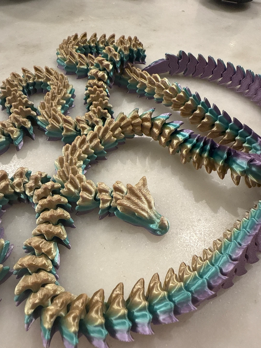 3D Printed Articulating Crystal Dragon 53” long - photo 3