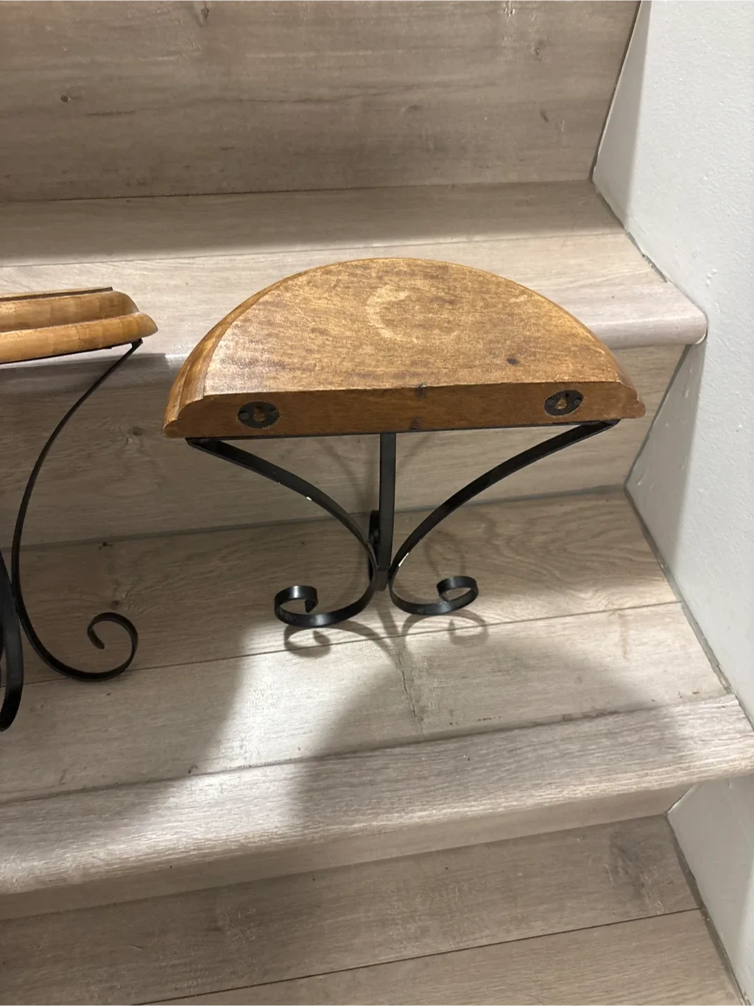 Set of 2 Wooden Half-Moon Wall Shelves image indicator(5)