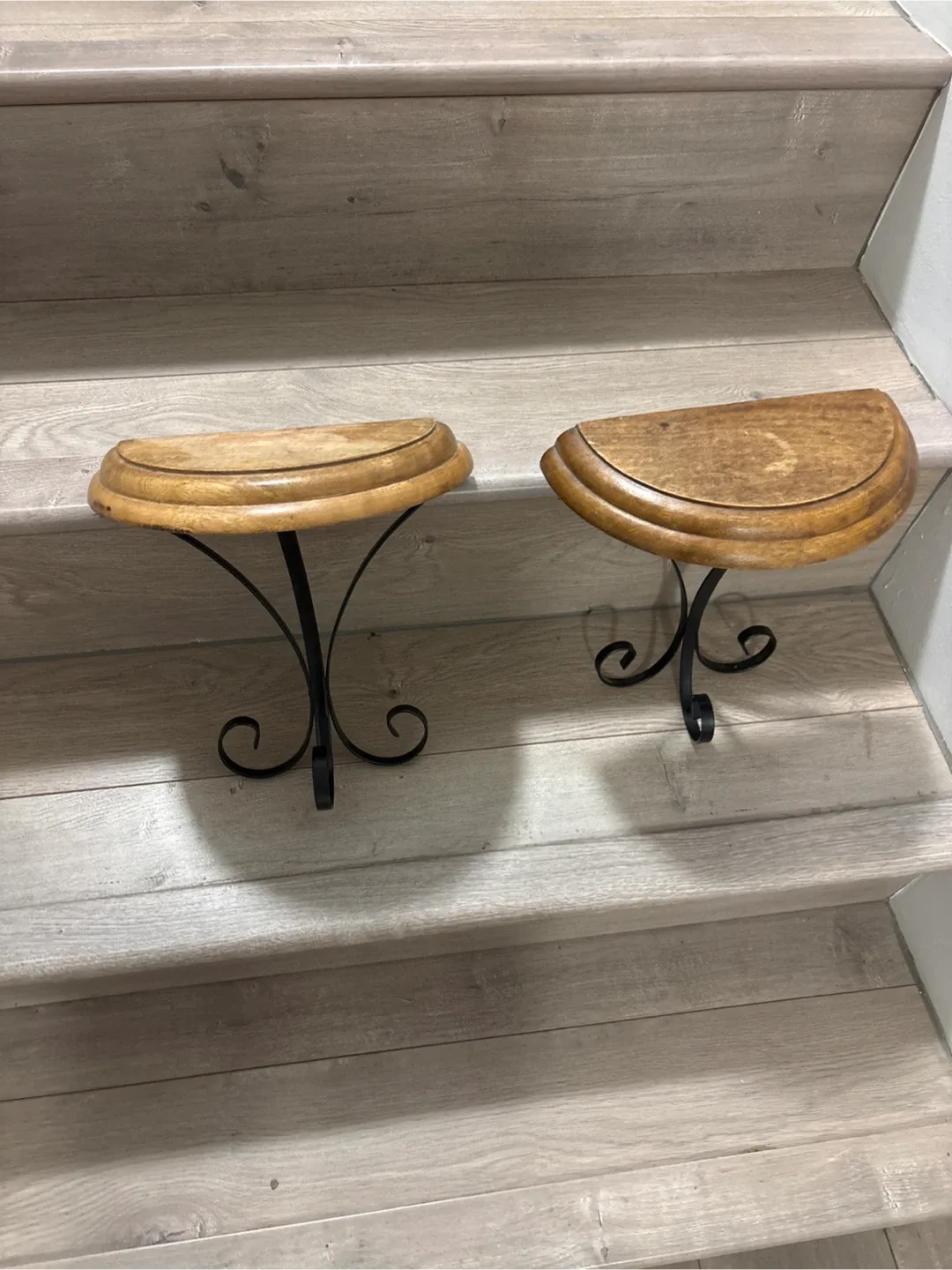 Set of 2 Wooden Half-Moon Wall Shelves image indicator(4)