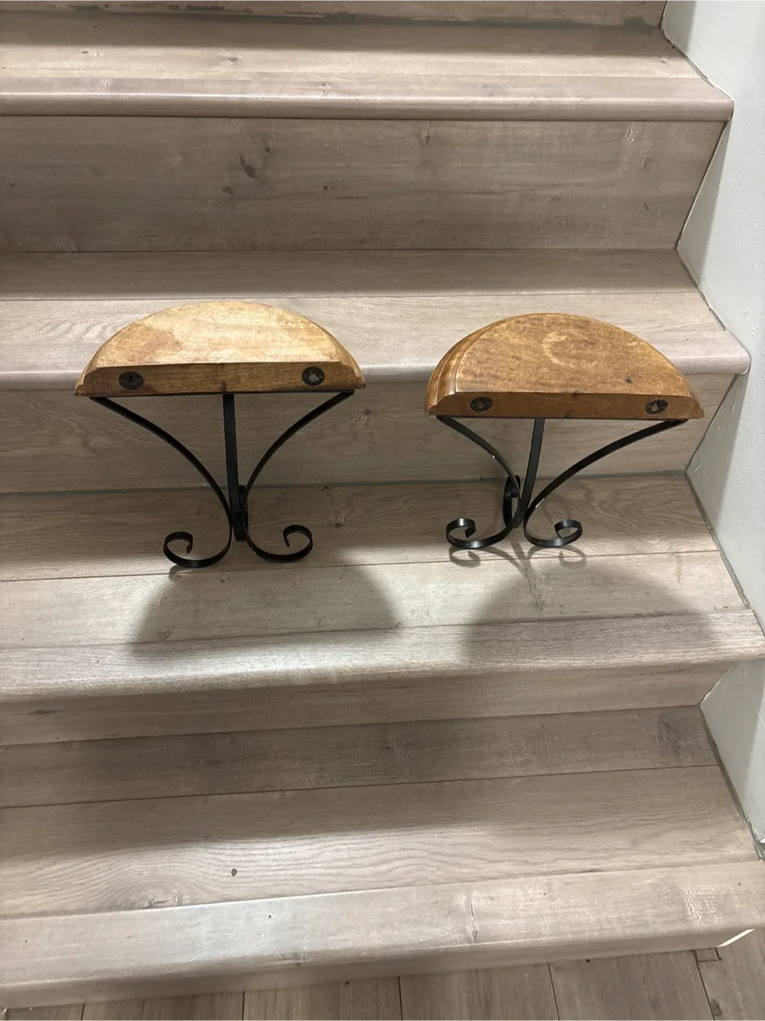 Set of 2 Wooden Half-Moon Wall Shelves image indicator(6)