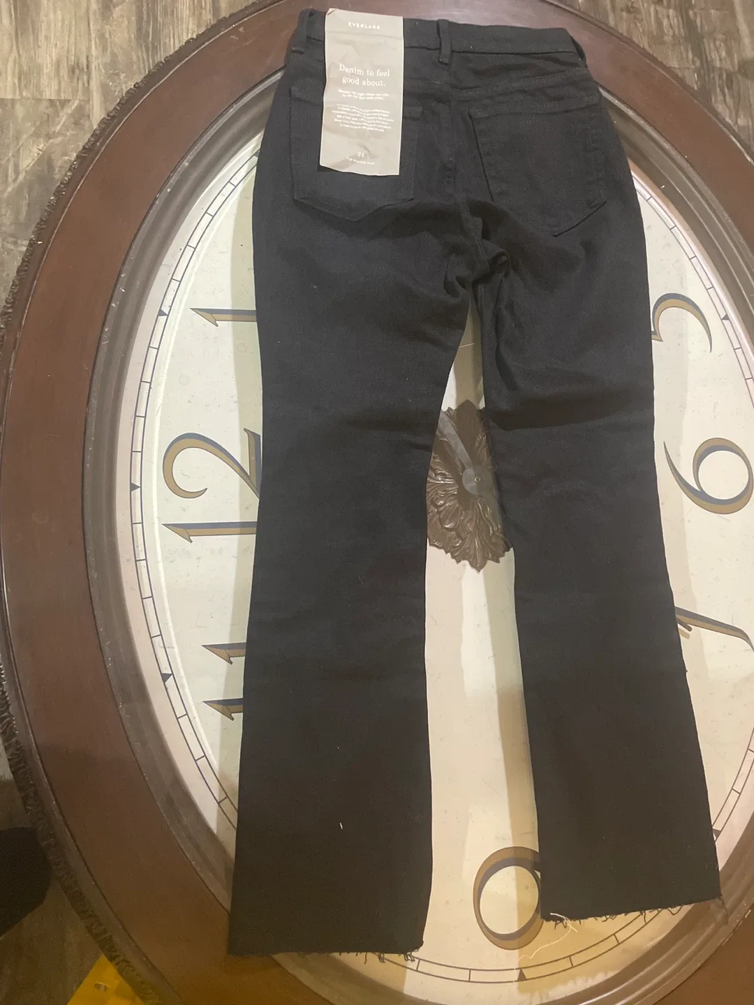 Everlane High Rise Kick Crop Jeans - Black, Size 24 image indicator(4)