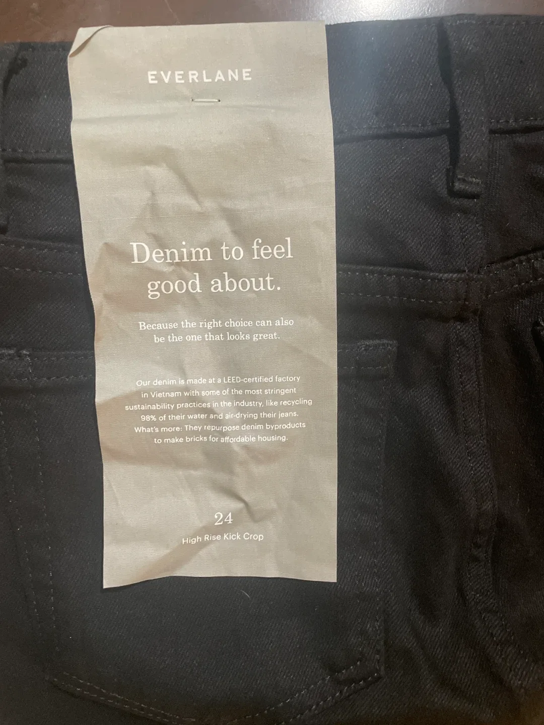 Everlane High Rise Kick Crop Jeans - Black, Size 24 image indicator(5)