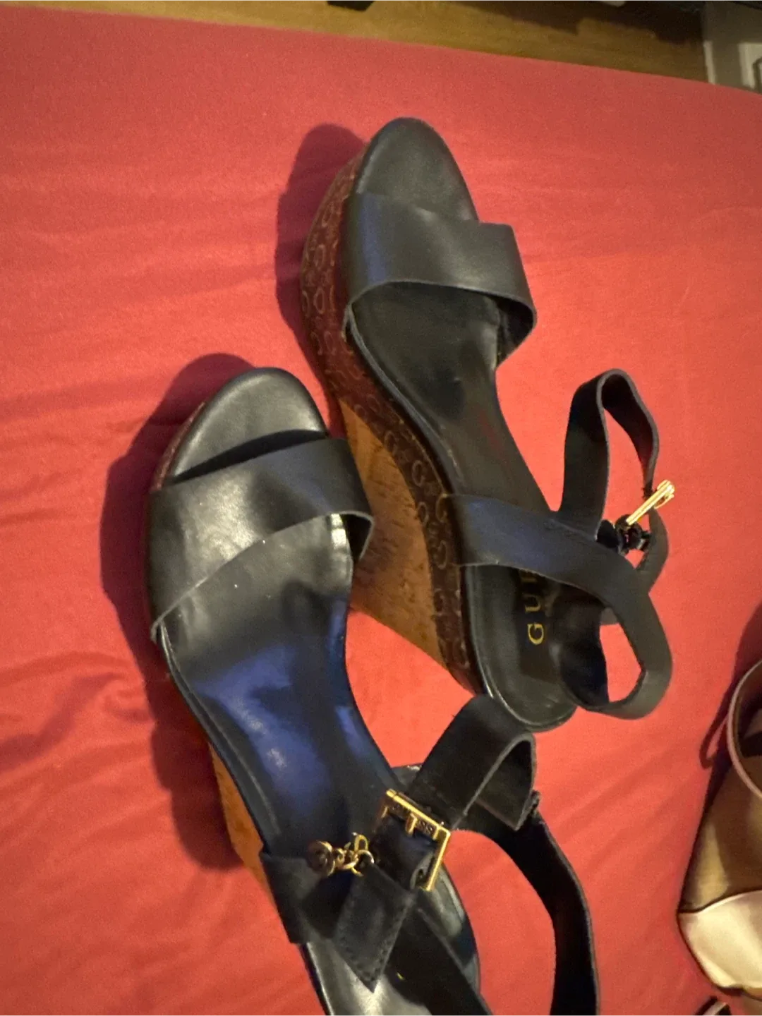 Guess Black Wedge Sandals 6/5