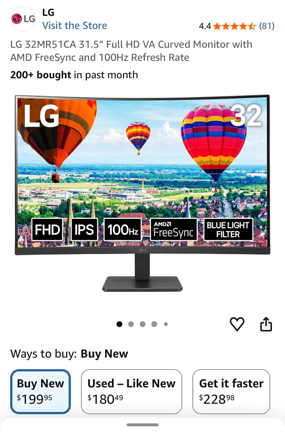 LG 32MR51CA 31.5" Full HD VA Curved Monitor