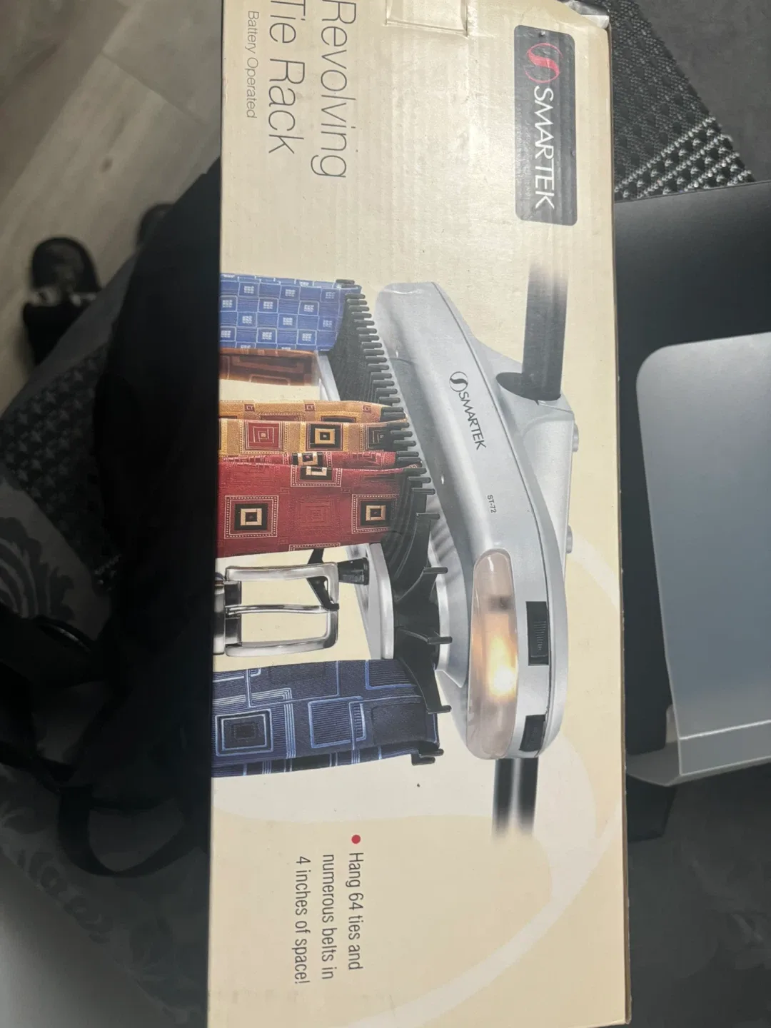 Smartek Revolving Tie Rack - Holds 64 Ties/Belts