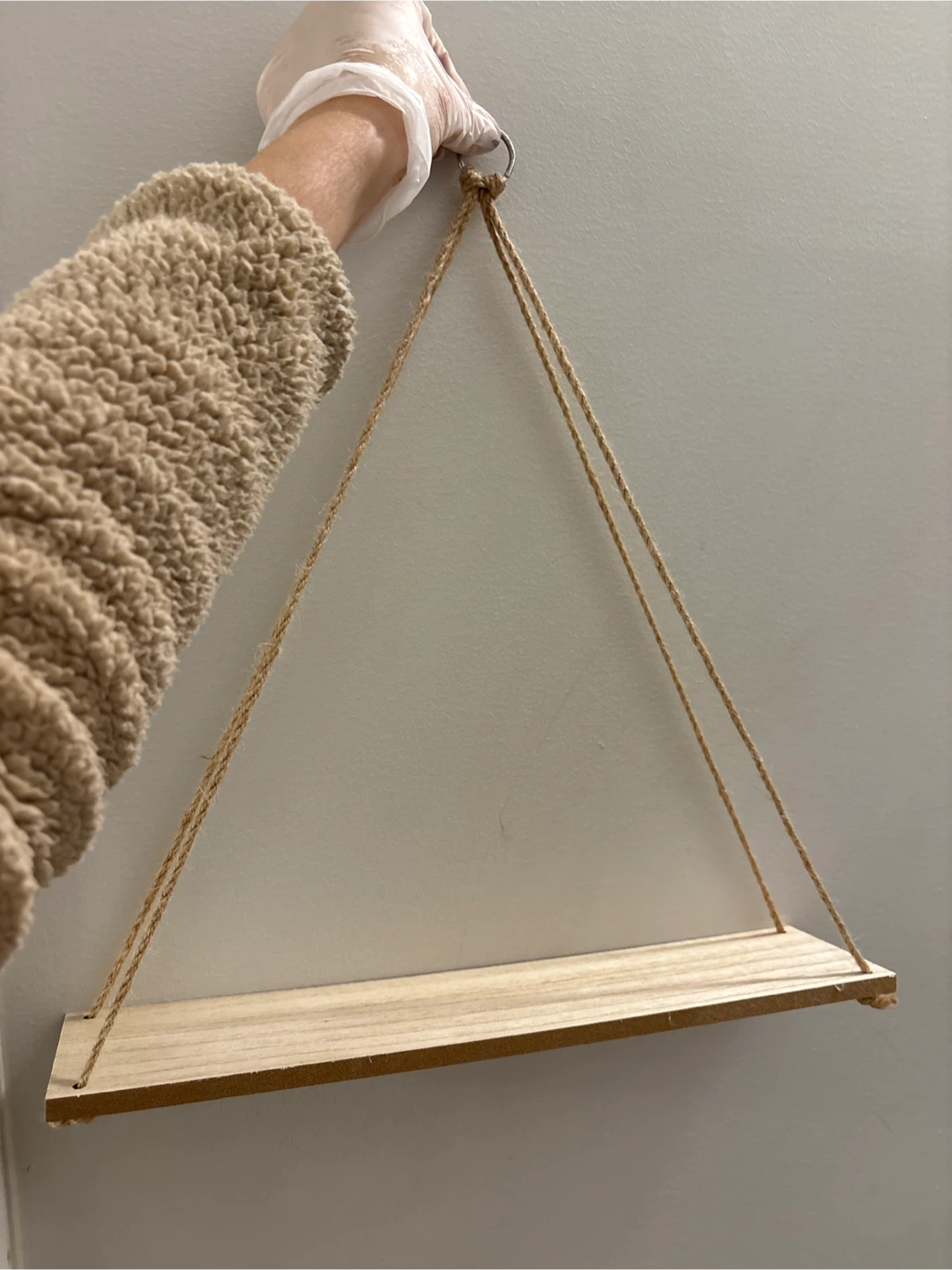 Three Hanging Wooden Shelves 16x3.75 inches - photo 4