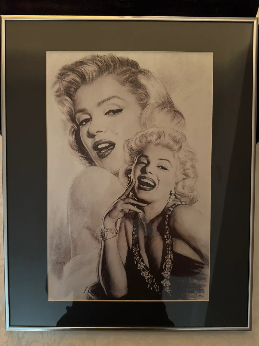 Marilyn Monroe Sketched Framed Picture