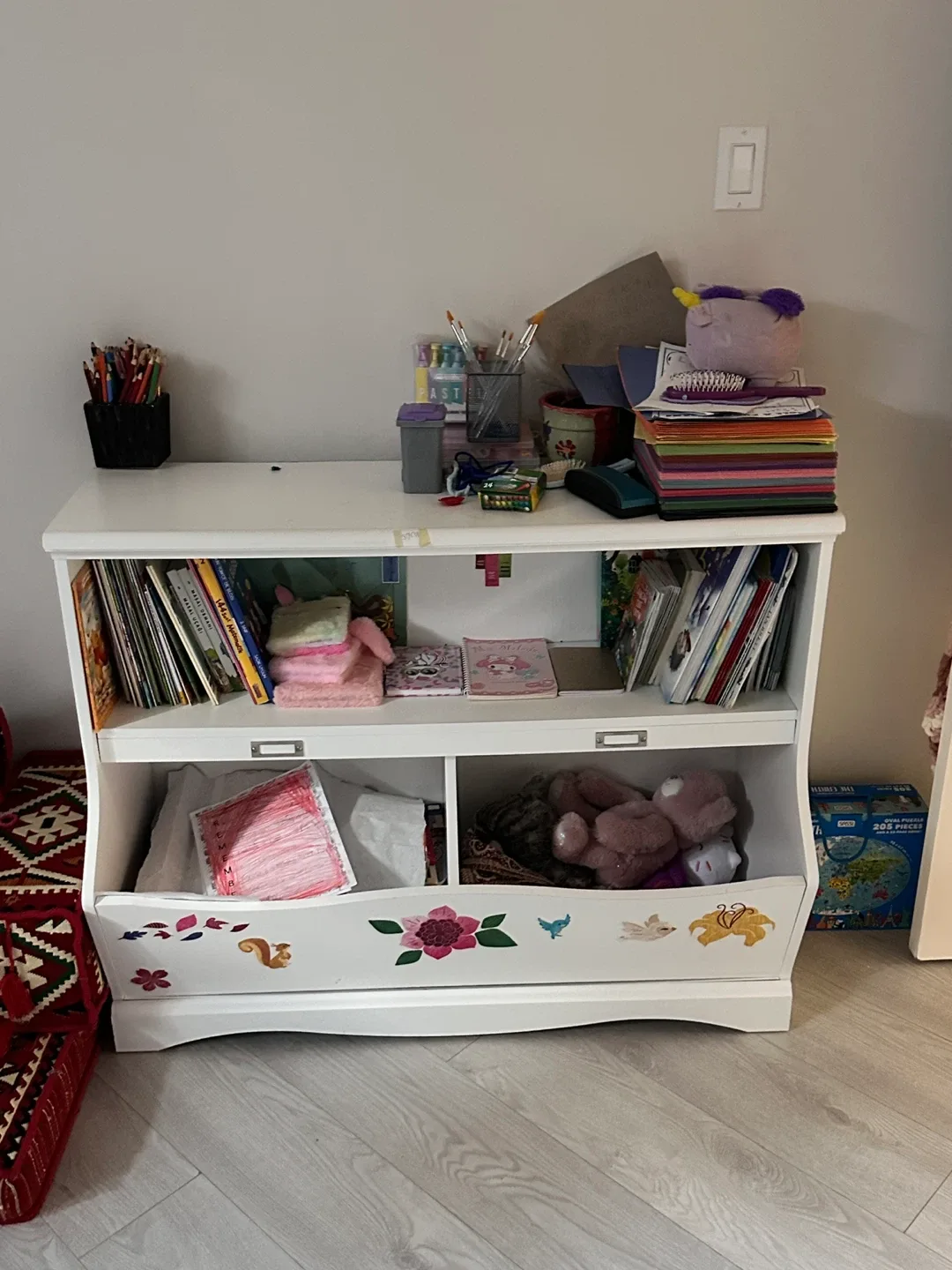 Kids White Toy Storage Shelf image indicator(2)