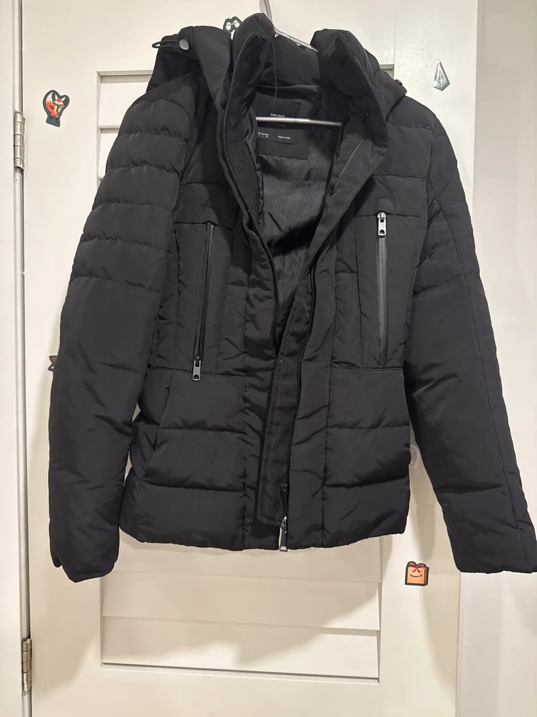 Zara Basic Black Puffer Jacket