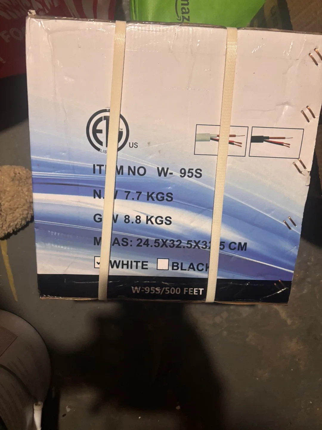 W-95S 500 Feet White Cable