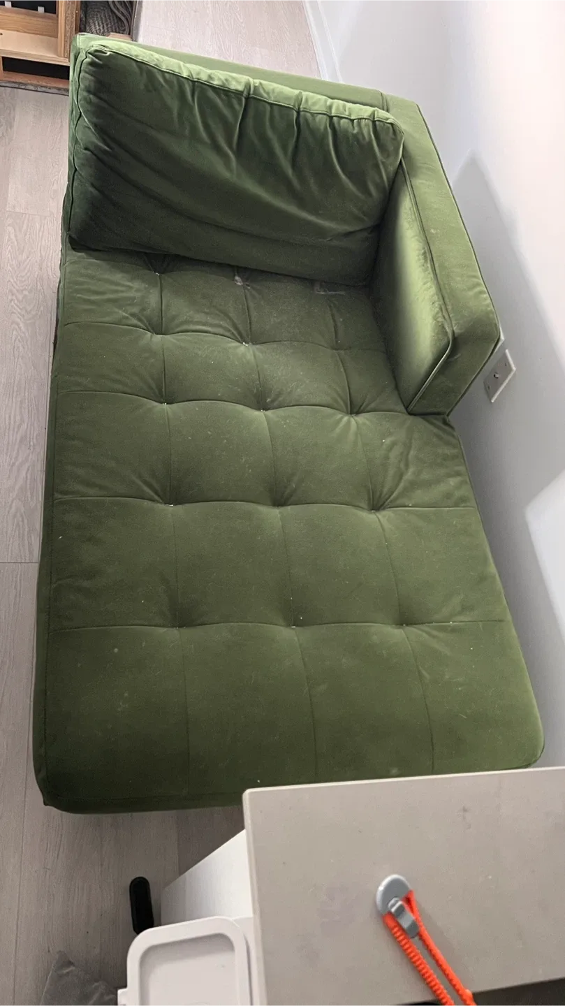 Green Velvet Chaise Lounge