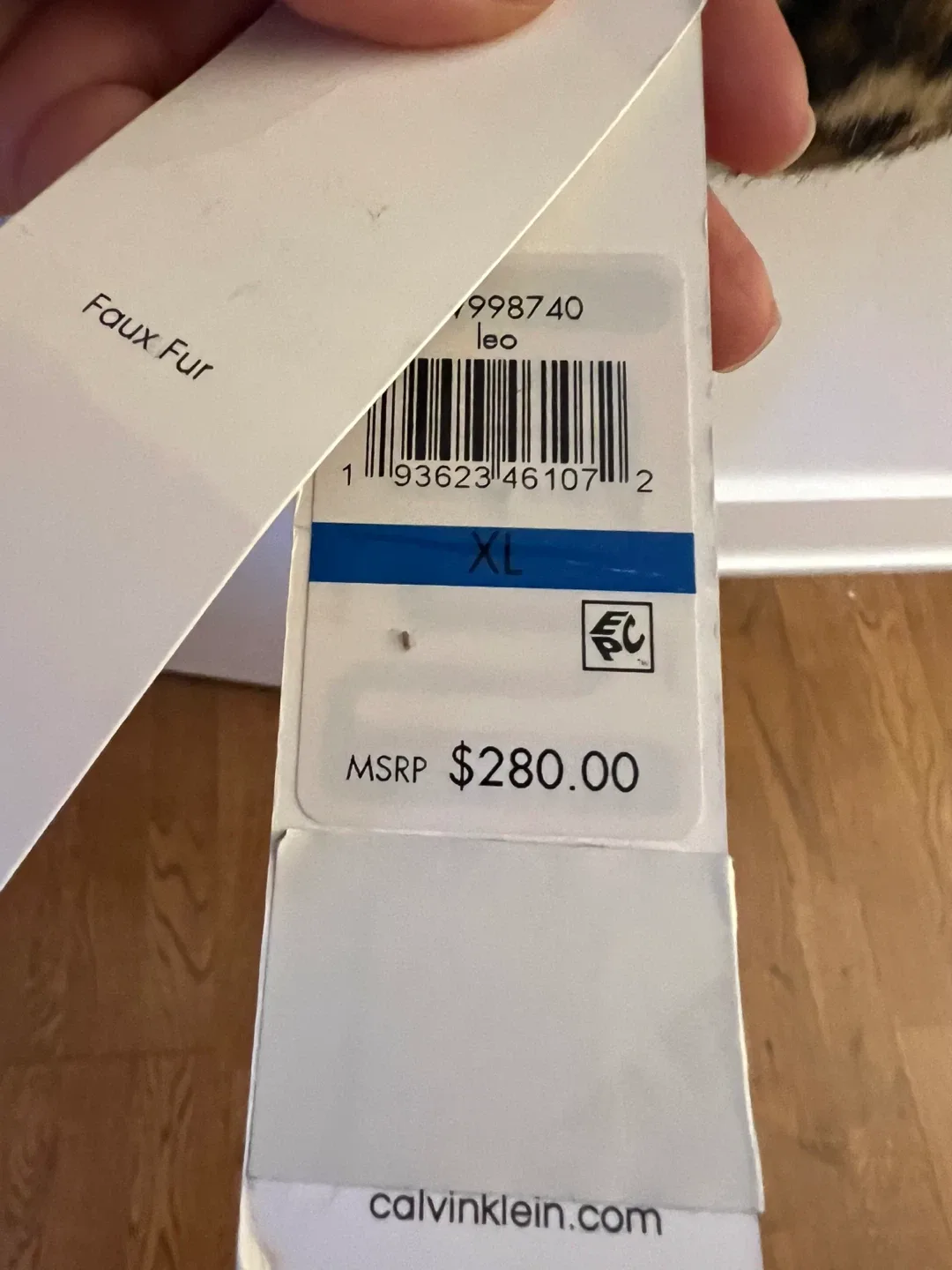 Calvin Klein Faux Fur Leopard Print Coat XL image indicator(5)