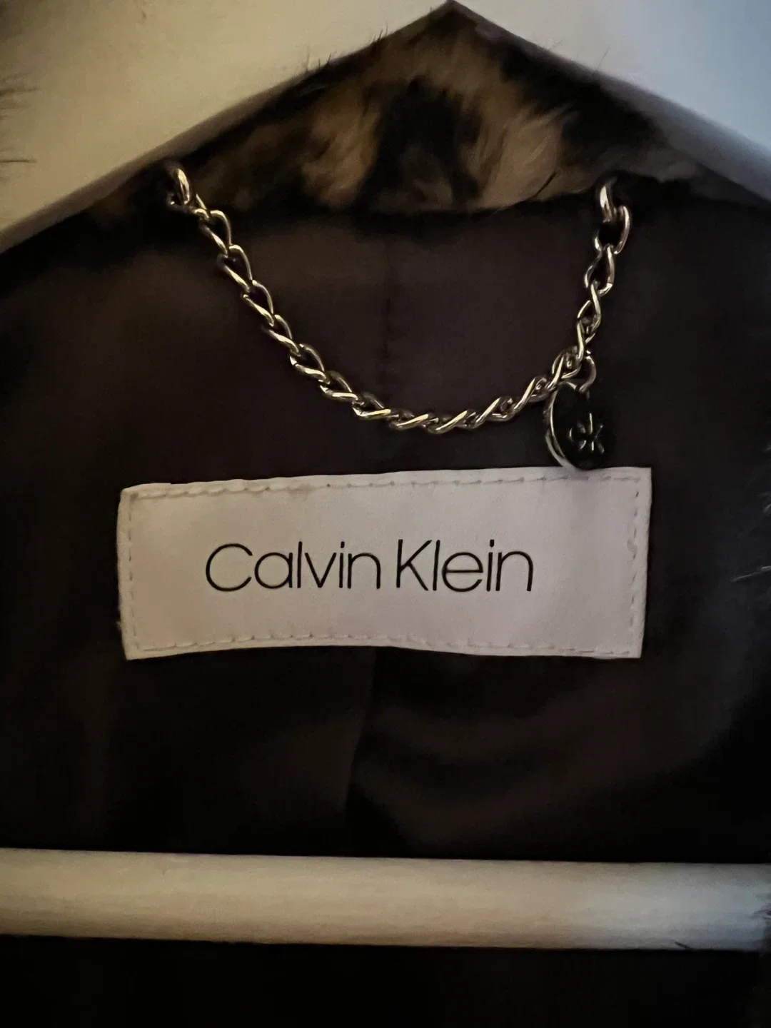 Calvin Klein Faux Fur Leopard Print Coat XL image indicator(4)