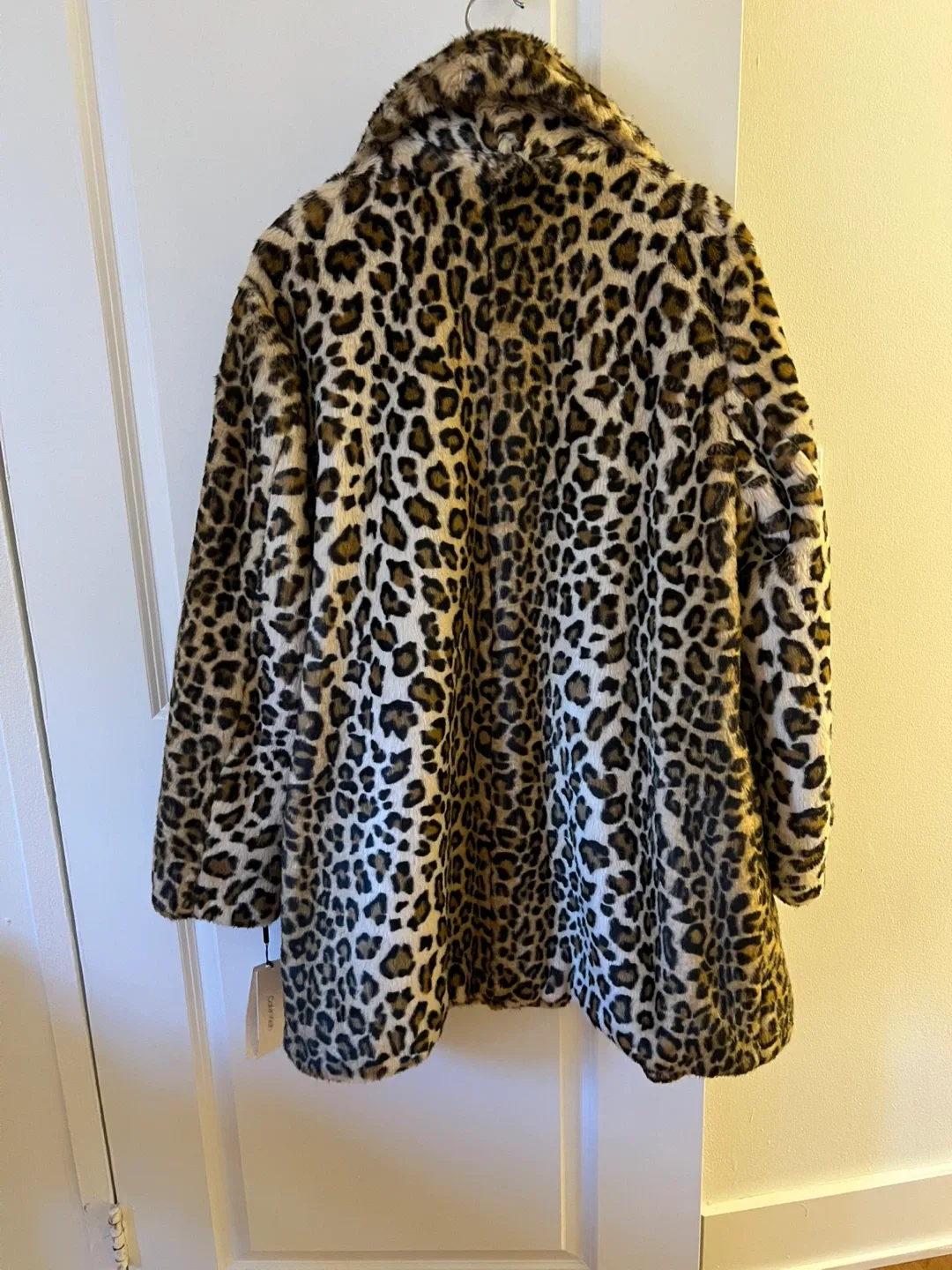 Calvin Klein Faux Fur Leopard Print Coat XL image indicator(3)