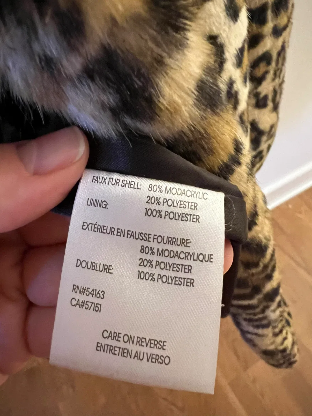 Calvin Klein Faux Fur Leopard Print Coat XL image indicator(7)