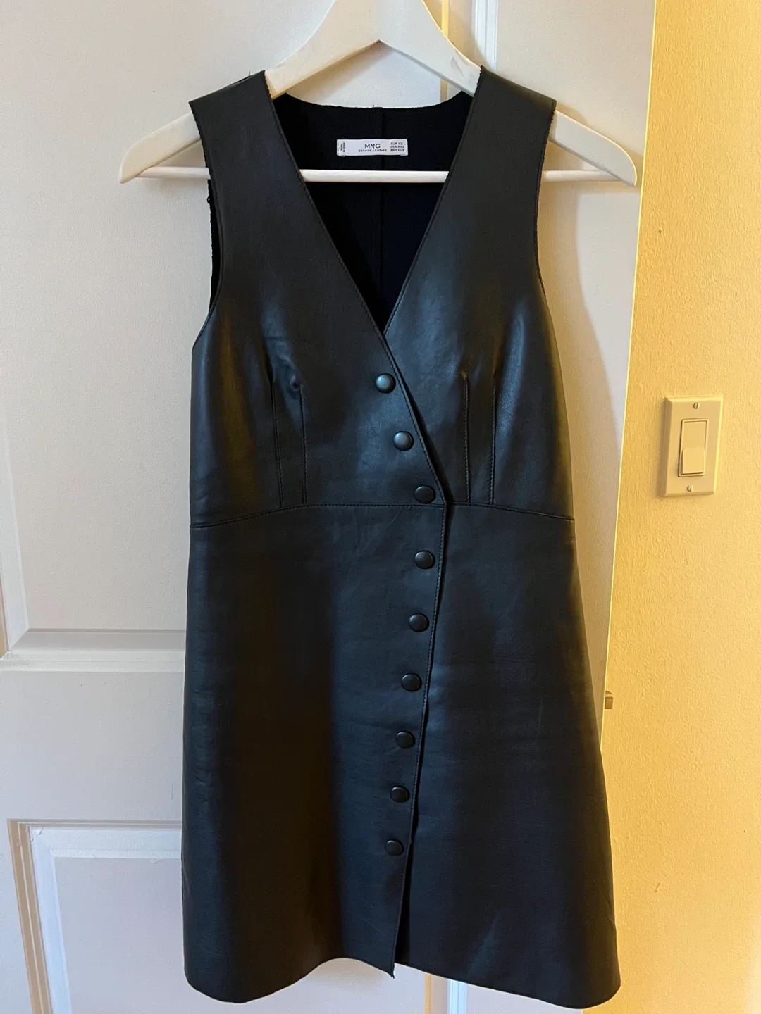 MNG Black Genuine Leather Dress - Size XS image indicator(3)