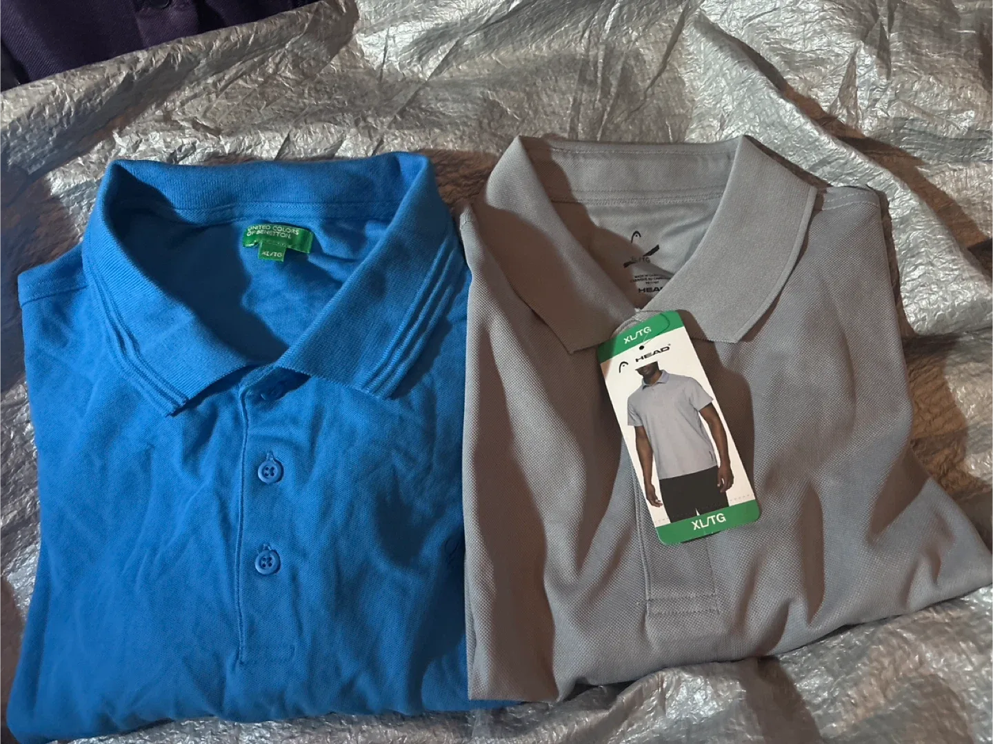 United Colors of Benetton Blue and Head Polo Shirt - XL