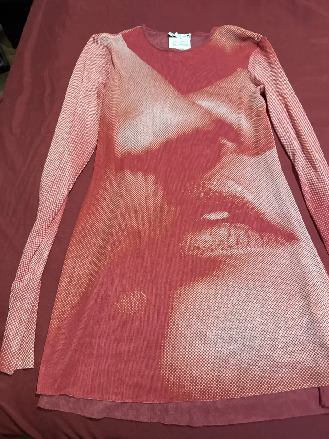 Zara Mesh Long Sleeve Dress - Size S