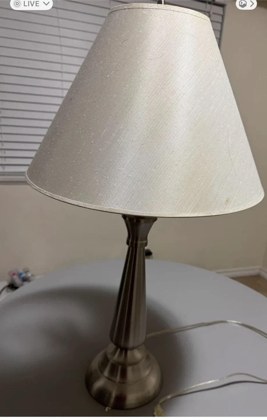 Table Lamp with Fabric brush Shade image indicator(2)