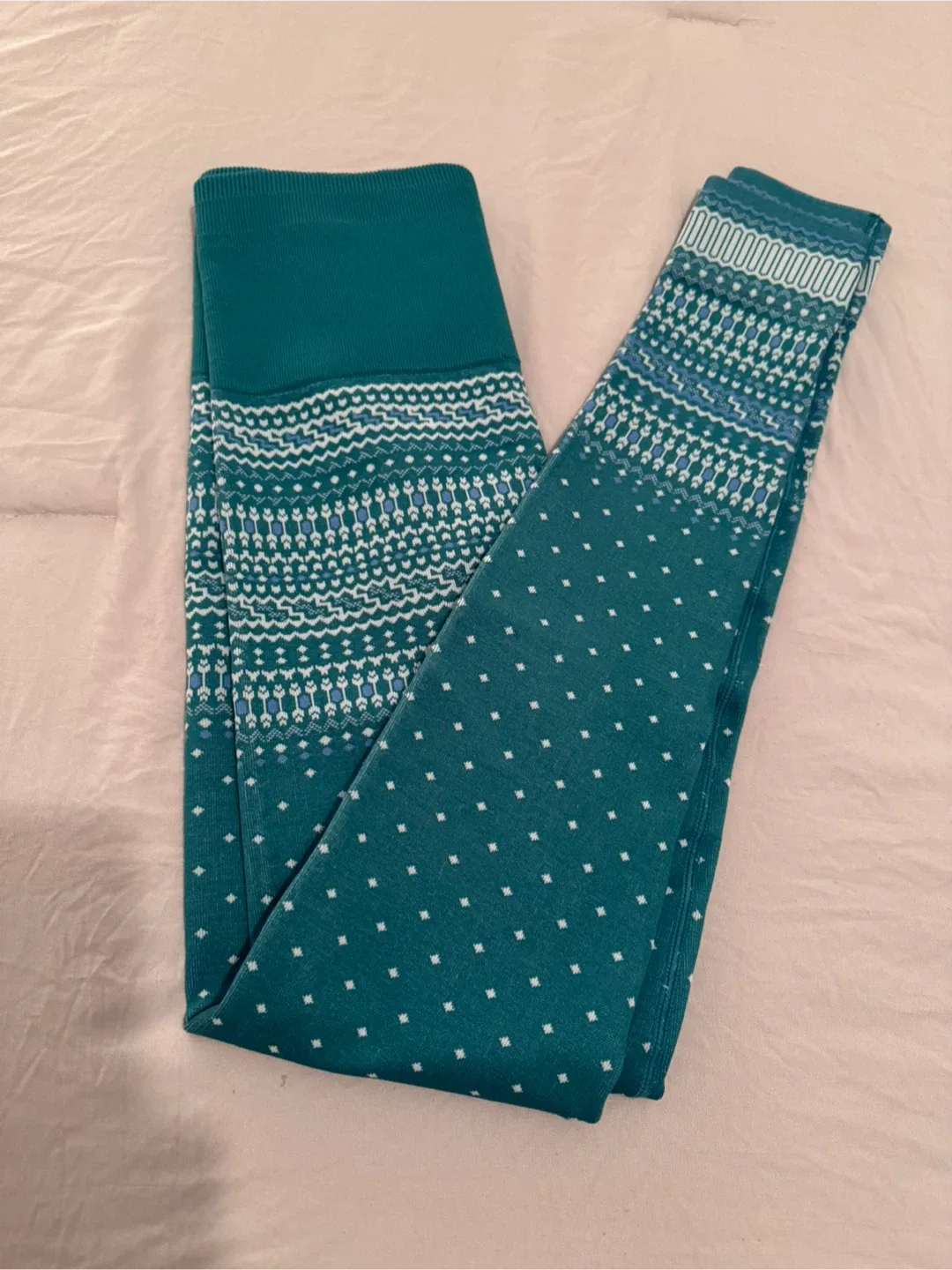 Fabletics Teal Patterned Leggings