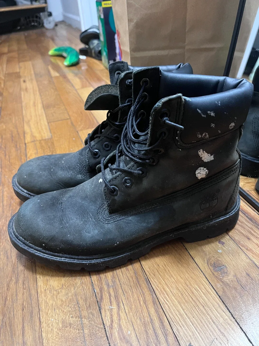 Timberland size M8 Black Leather Boots image indicator(2)