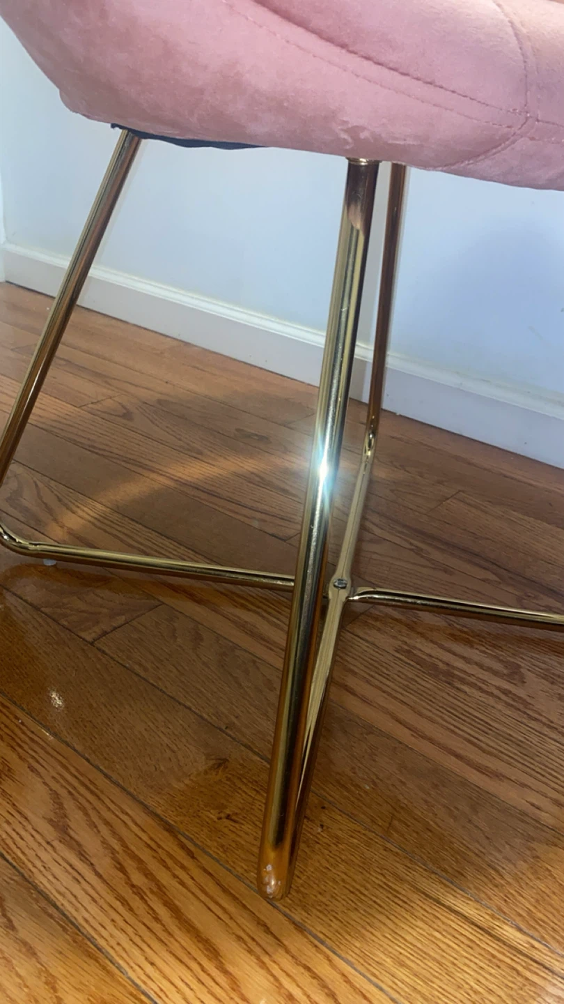 Pink Velvet Chair with Gold Legs - photo 4