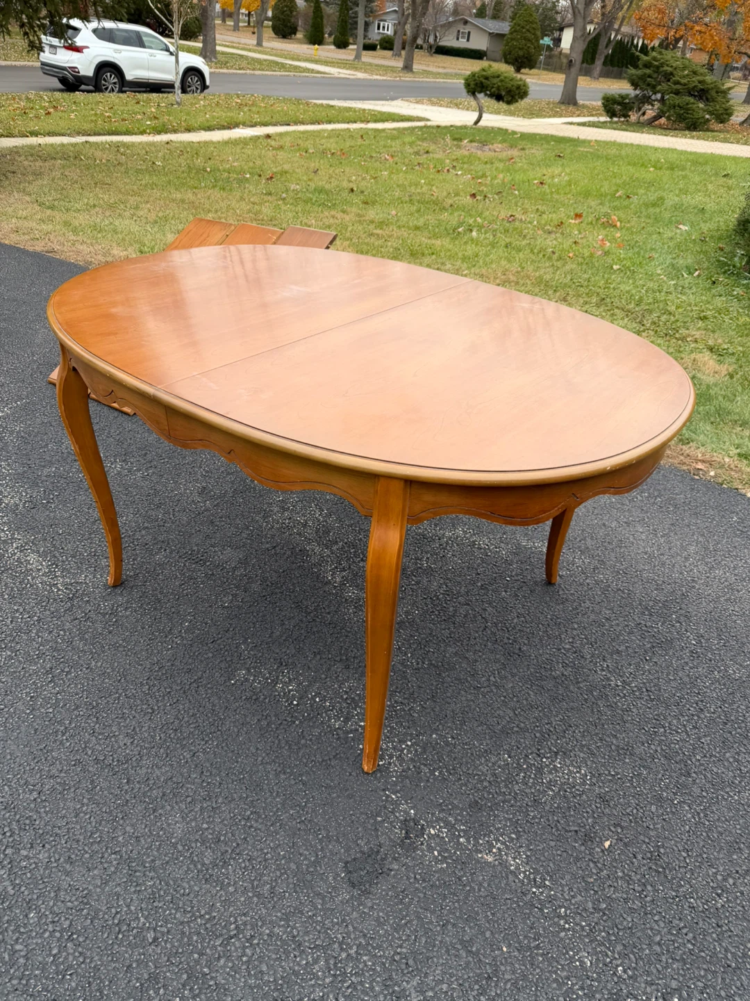 Oval Wooden Dining Table with 3 Leaves - photo 5