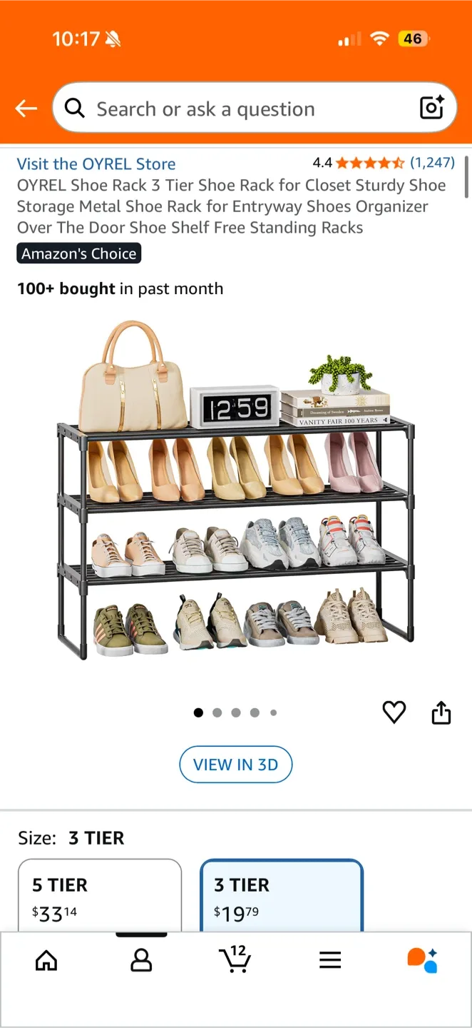 OYREL 3-Tier Metal Shoe Rack image indicator(3)