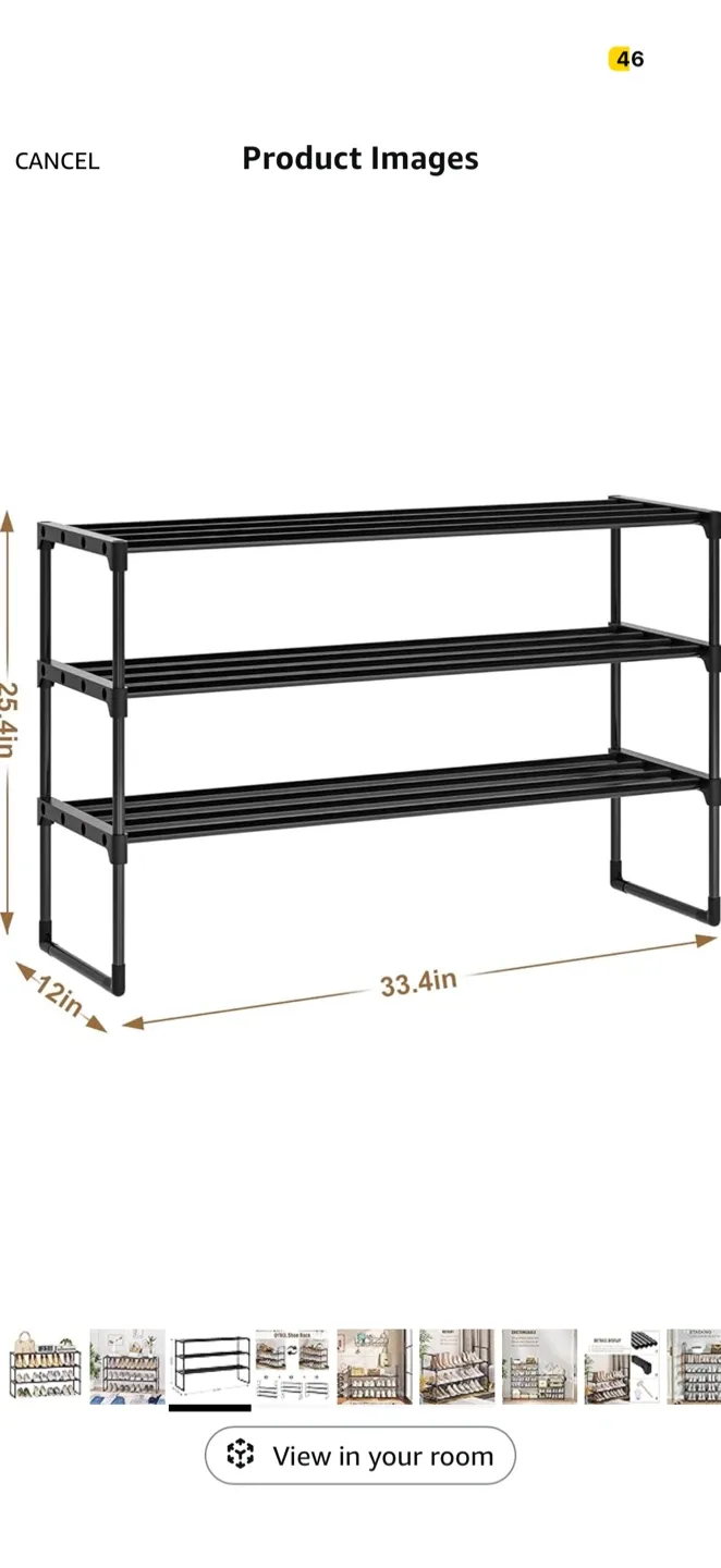 OYREL 3-Tier Metal Shoe Rack
