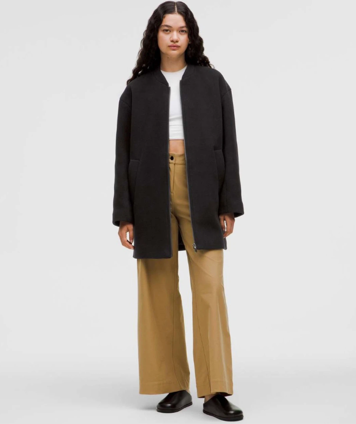 NEW Lululemon Relaxed-Fit Zip-Front Wool Coat