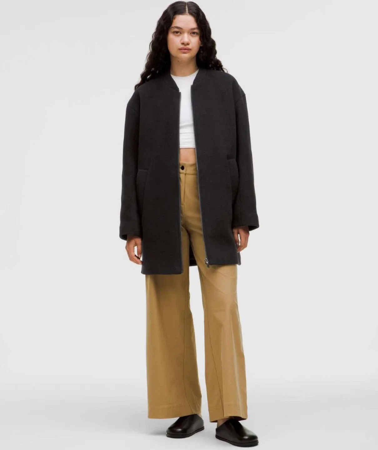 NEW Lululemon Relaxed-Fit Zip-Front Wool Coat